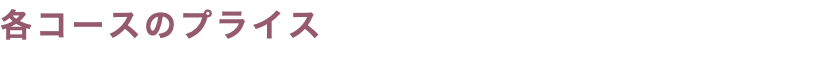 各コースのプライス